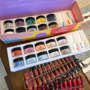 Beetles Dip Powder Nail Kit with Assorted Colors & Press On Nails